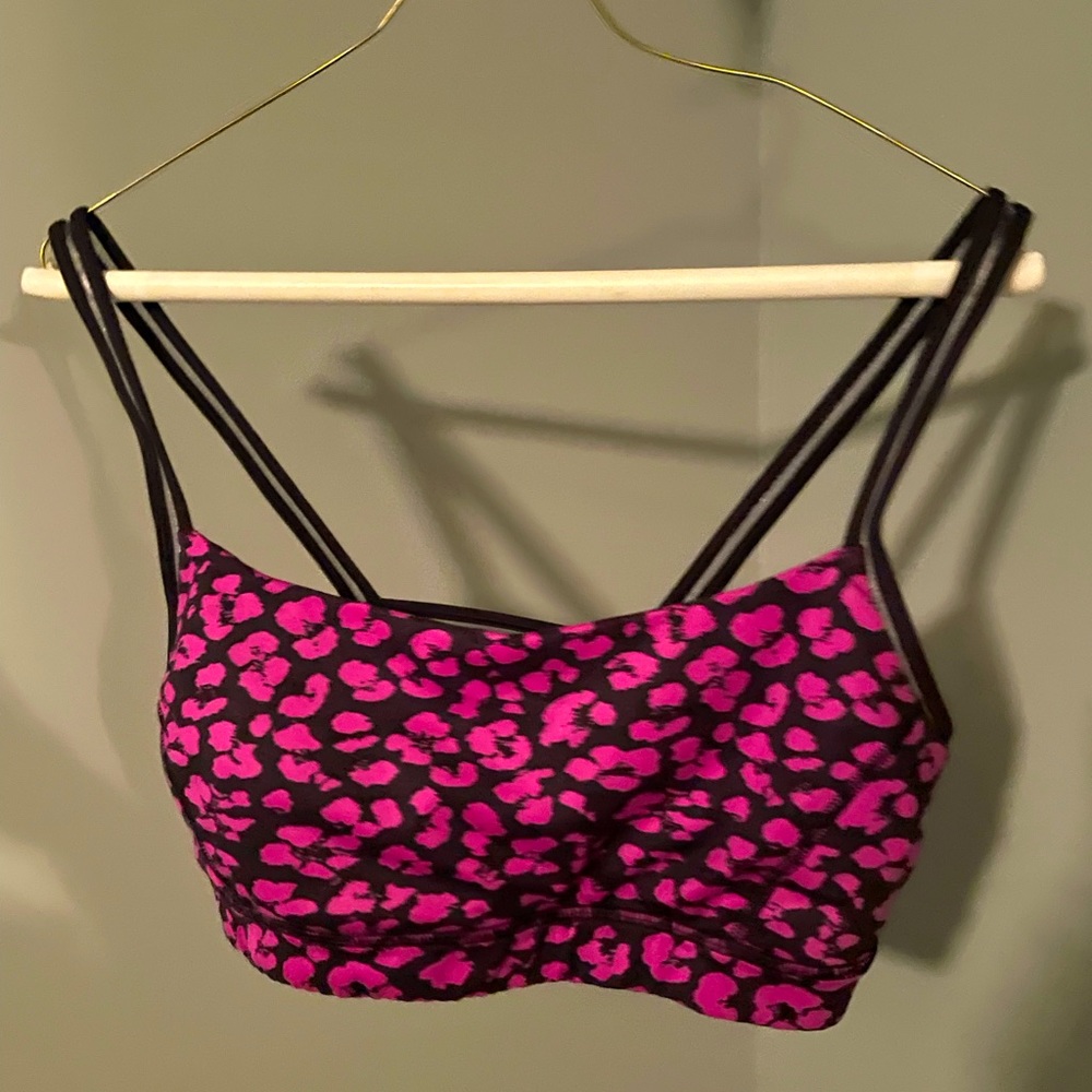 Pink cheetah lululemon sports bra